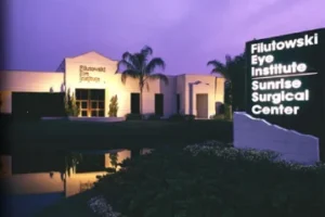 Exterior evening in front of the Filutowski Eye Institute Daytona Beach location